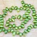 Loose Rice Dancing Green Pearl Strand freshwater cultured pearl beads Top drilled Pearl Gemstone Bead Whosale Pearls Strand, Full One Strand