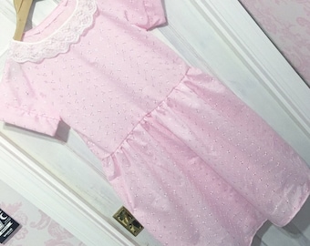 Kawaii Fairy Kei Floral Baby Pink Dress XS