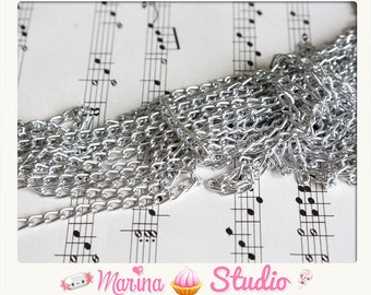 10 m Silver Aluminum chain shiny 6x3.5mm
