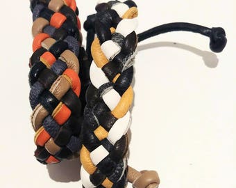 Set of leather bracelets