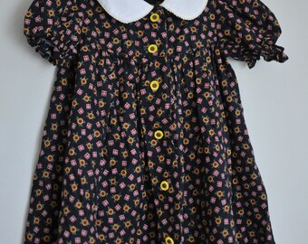 Vintage handmade sunflower girls dress size 3/4