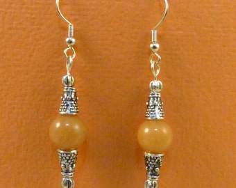 Carnelian and Balinese Silver Earrings - Sterling Silver Ear Wires