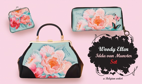 retro handbag set, vintage handbag set, Idda design, christmas, gift, gift for her, Woody Ellen handbag, christmas gift ideas,valentine gift
