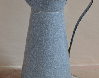 Rustic French Vintage Grey Enamel Pitcher, French Vintage, Home Decor, France, Pitcher, Jug, Vase, Enamelware, Style, Interiors, Home, Gift