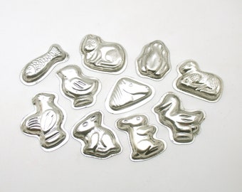 Vintage Metal Candy Molds Animals