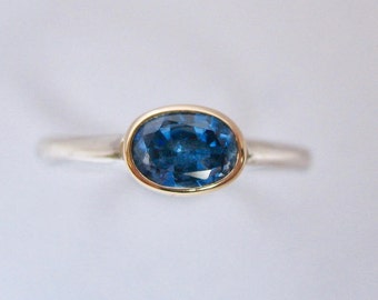 Cornflower Blue Kyanite Solitaire Ring