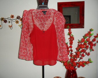 Vintage Blouse with Tank Size Large