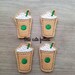 Frozen Coffee Felties, Coffee Felties, Ice Coffee, Food Felties, Planner Felties, Embroidered Felt Appliques, Hair Bow Centers, Coffee
