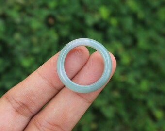 Jade Ring-Light/Mint Green-US Size 9-NR560-Jadeite Ring, Simple Jade Ring, Jade Band, Jadeite Band, Green Jade, Green Jadeite, Natural