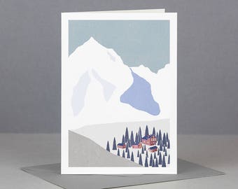 Village Scene Greetings Card