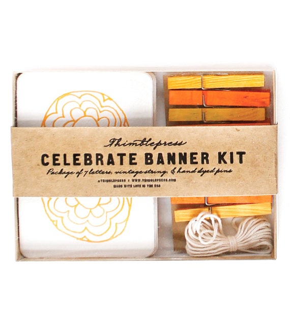 Items similar to Celebrate Letterpress DIY Banner Kit on Etsy