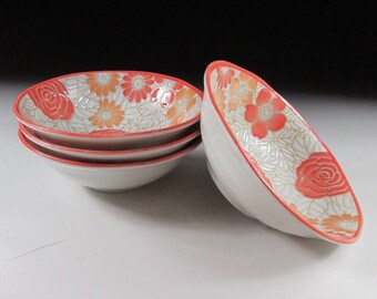 Set of Four Small Mino-ware Bowls, Koedo