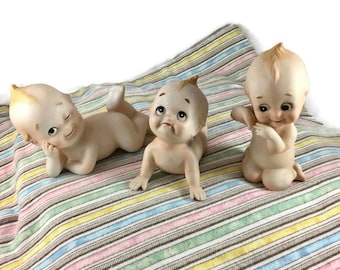 Vintage Kewpie Bisque Doll, Kewpie Piano Baby, Lefton Kewpie Doll, KW228, Vintage Piano Baby, Lefton Doll, Lefton Figurine, Vintage Doll