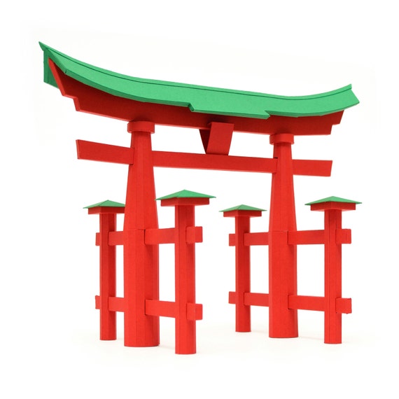 Torii Gate Japanese traditional architecture paper craft kit