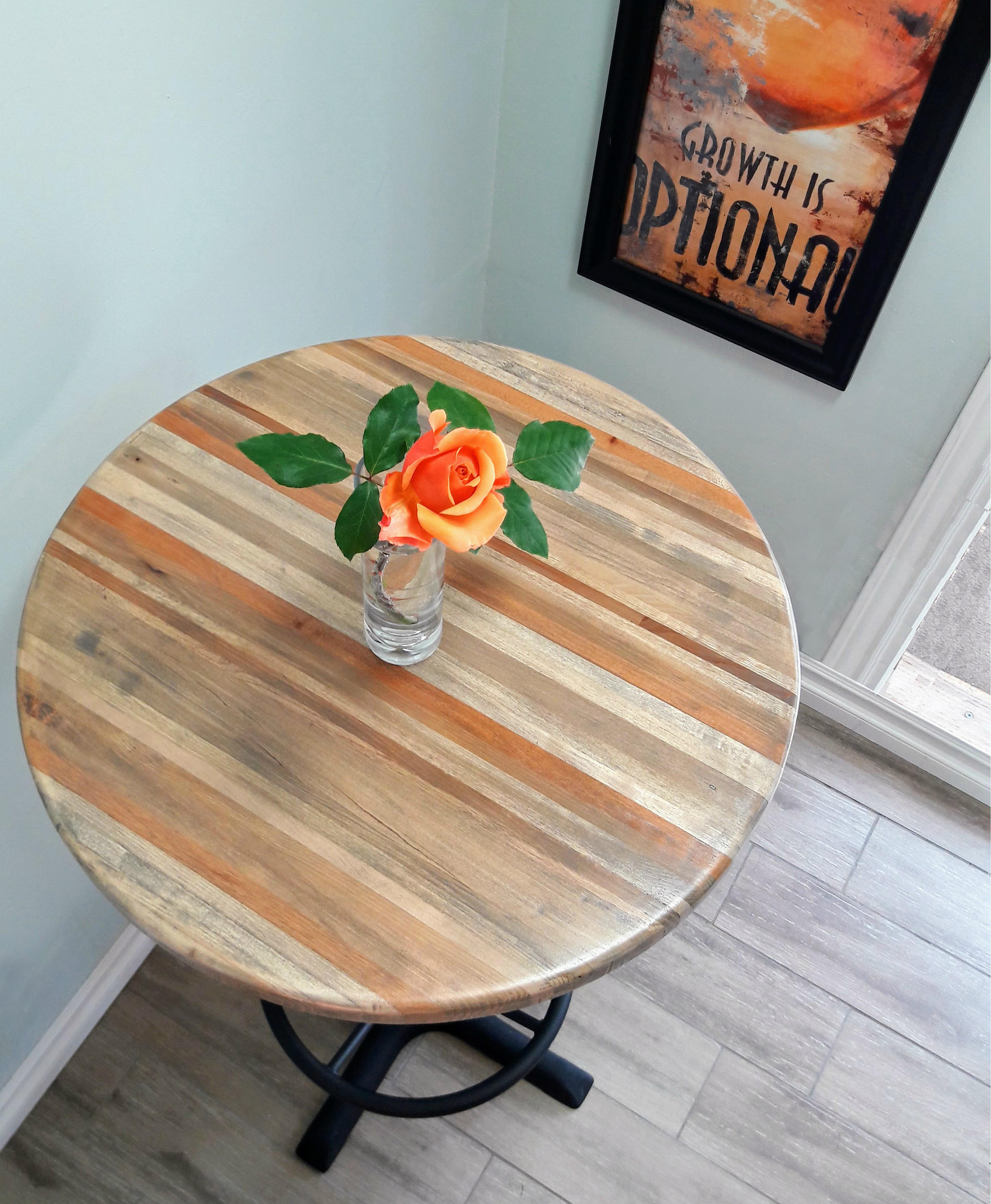 Reclaimed Pub Table Gallery Decoration Ideas Watchthetrailerfo Round Bar Height Pub Table Reclaimed Wood Top Pedestal Base With