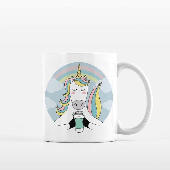 Unicorn Mug Rainbow Coffee Mug Cup Fun Funny Cute Unicorn Gift for Her for Girlfriend for Women for Best Friend Unique Coffee Gift Idea