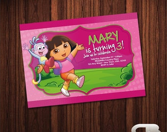 Dora the Explorer Invitation - Dora the Explorer Invite - Dora Birthday Invitation - Dora Birthday Party - Digital File Download