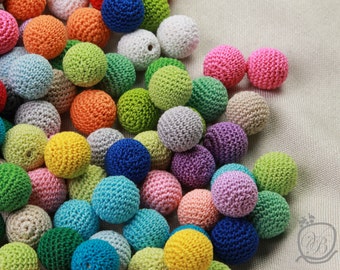 Crochet beads 8 PCS, 12 mm Wooden crochet beads Colorful crochet beads Rainbow crochet wooden beads