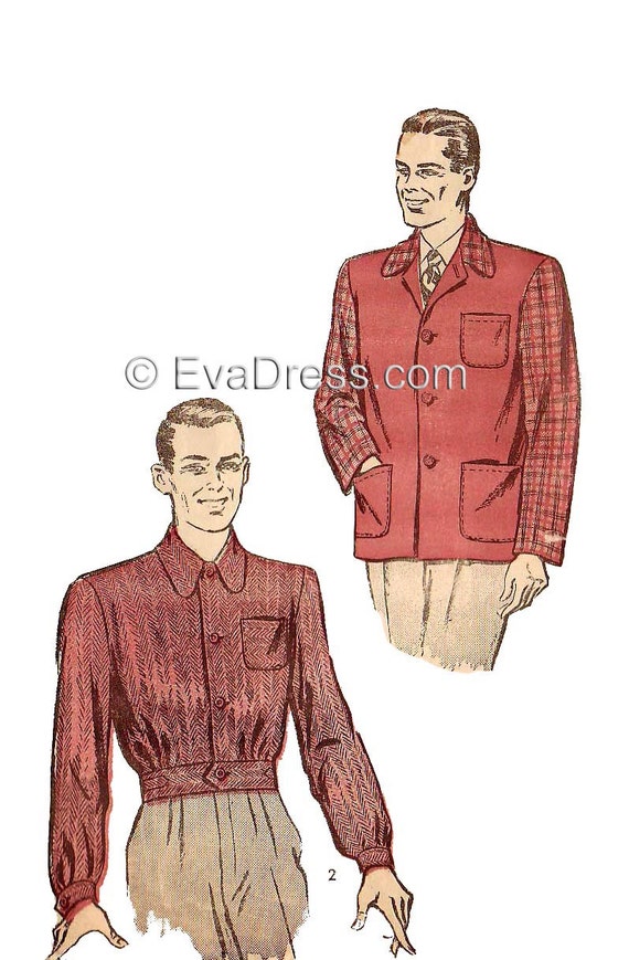 1940s Sewing Patterns – Dresses, Overalls, Lingerie etc 1940s Jackets Eisenhower Multi-size EvaDress Pattern $18.00 AT vintagedancer.com