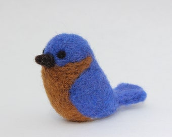 Woodland Bluebird; Needle Felted Bluebird