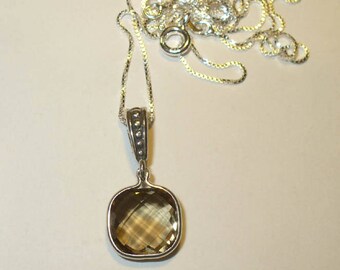 Gorgeous Smoky Quartz Pendant Necklace in Solid Sterling Silver ~ Natural Mined Gemstone VVS Clarity
