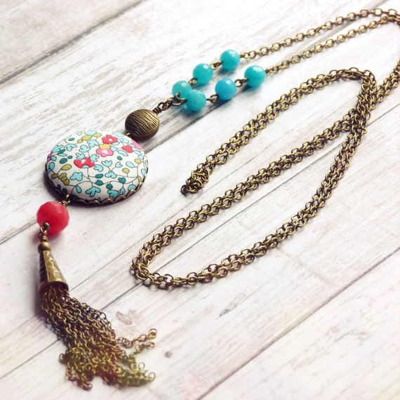 Liberty necklace, Tassel necklace, Long boho necklace, Liberty jewelry, Long tassel necklace, Free shipping Canada, Boho jewelry, Liberty