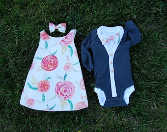 SALE- Twin boy and girl outfits