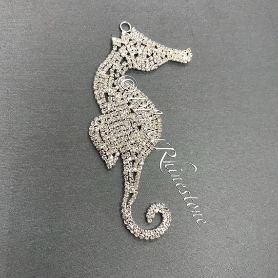 Seahorse Rhinestone Applique #AS-11