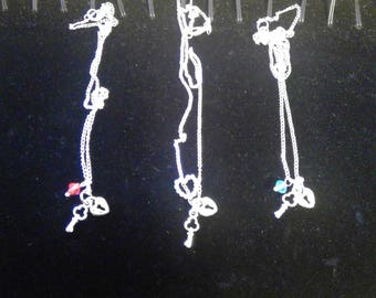 Necklace - Lock & Key, silver tone