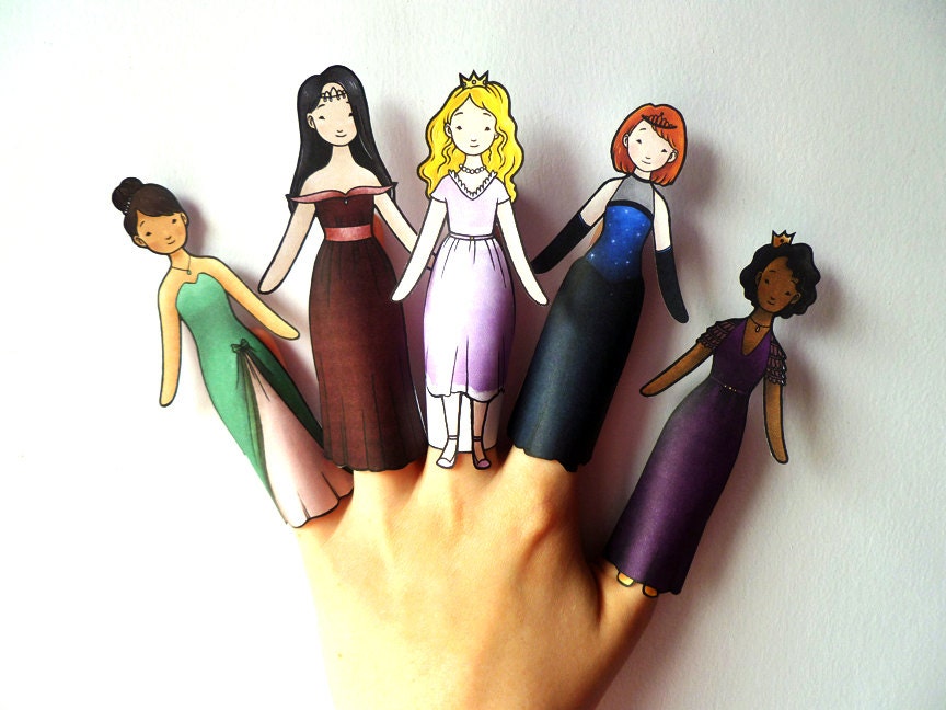 Princess Paper Finger Puppets Print Your Own Downloadable