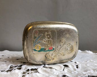 Vintage Soviet Soap Dish. Metal Soap Dish Box. Travel soap container box. USSR the 1970s
