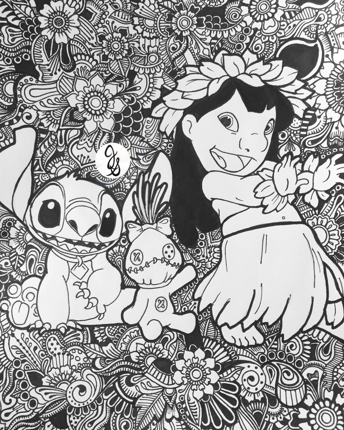 Download Lilo and Stitch Floral Design