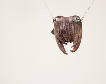 Cuttlefish Face Necklace - Adorably Curious - Made To Order