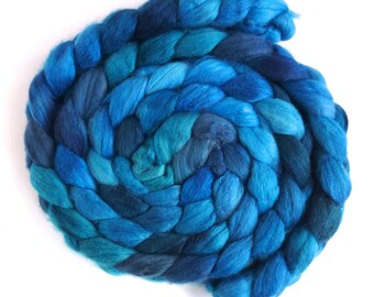 Quenched, Merino/ Silk Roving (Top) - Handpainted Spinning or Felting Fiber