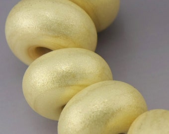 Handmade Lampwork Beads SRA Lampwork Gold Glass Beads Metallic Lampwork Beads Rondelle Lampwork Spacers Lampwork by Heather Behrendt