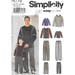 Boys Mens Sweatpants Hoodie Sweatshirt S to XL Sewing Pattern Simplicity 5779