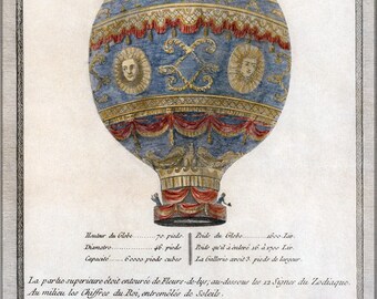 Poster, Many Sizes Available; Montgolfier Brothers Hot Air Balloon 1786 Depiction Of The Montgolfier Brothers' Historic Balloon With Enginee