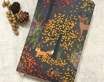 Midnight Forest notebook / A6 notebook / woodland notebook / fabric covered notebook / address book