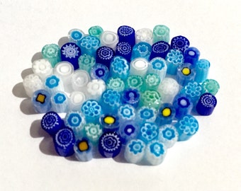 Millefiori Murrano - Blue mix 50 pieces