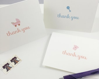 Baby Shower Thank You Notes - Set of 12