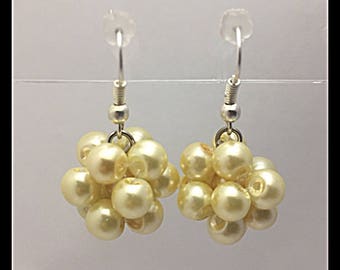 Bouquet of glass beads earrings