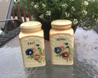 Vintage Japanese floral salt and pepper shakers