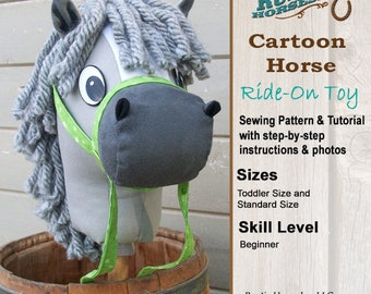 Stick Horse Sewing Pattern and Tutorial Rustic Horseshoe's Cartoon Collection Stick Horse Hobby Horse