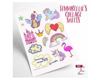 Fantasical Whimsy Digital Collage Sheet by Jennibellie