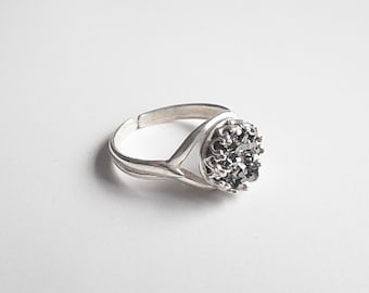 SALE - Faux Druzy Adjustable Ring in Silver