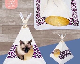 Free Shipping! Cat teepee, WigWam, Pet furniture, Dog teepee, Pet Teepee, Pet tent, Dog house, Cat house, Cat tent