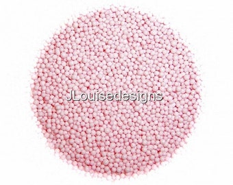 Pastel Pink Nonpareils, Edible Sprinkles Cakepops Cupcake CandyConfetti Decorations 2oz.