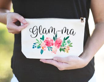 Glam-ma, Glam-ma Gift, Gift for Glam-ma, Glamma, Glamma Gift, Gift for Glamma, Glamma Makeup Bag, Glamma Cosmetic Bag, Glam-ma Makeup Bag