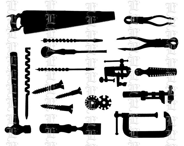 CLIP ART Workshop Carpentry Clip Art Tools Silhouettes CLIP ART Workshop Carpentry Clip Art Tools Silhouettes