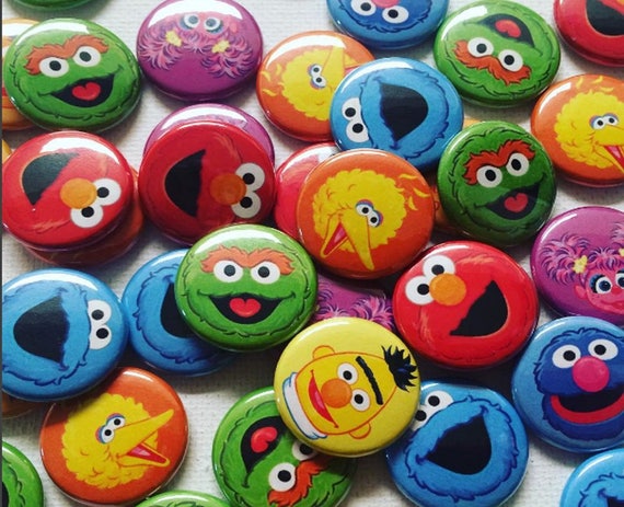 1 inch Sesame Street pin back buttons